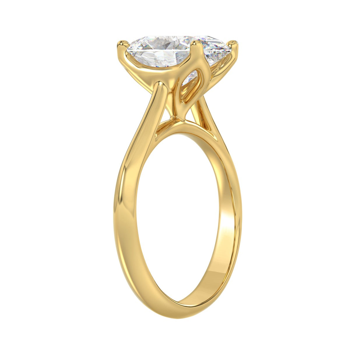 Tulip 4.00 Carat Oval Diamond Engagement Ring
