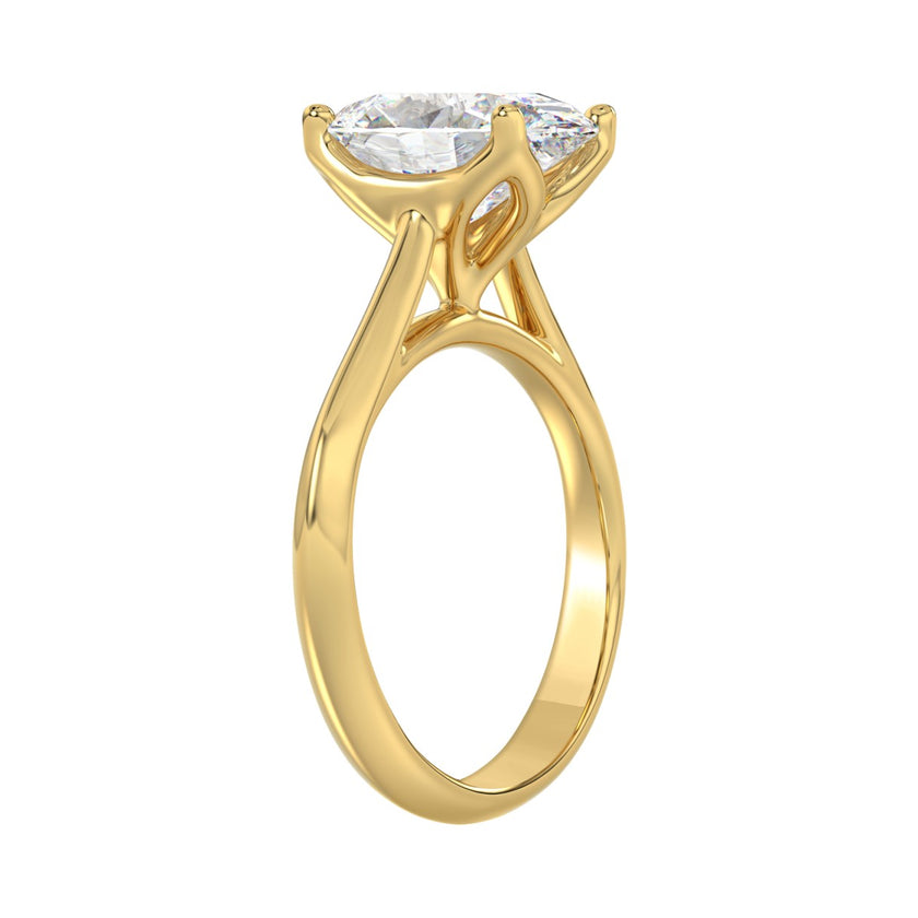Tulip 4.00 Carat Oval Diamond Engagement Ring