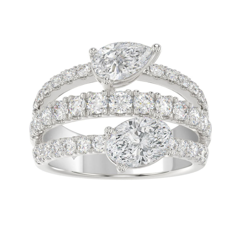 3.00 Carat Round Pear & Oval Diamond Ring