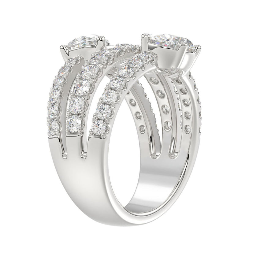 3.00 Carat Round Pear & Oval Diamond Ring