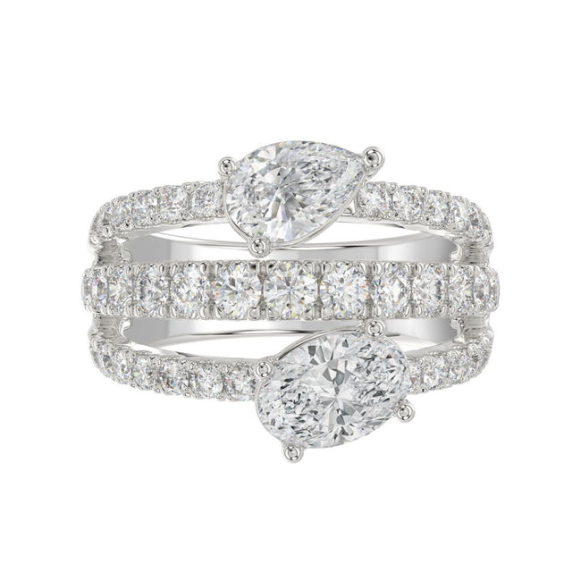 3.00 Carat Round Pear & Oval Diamond Ring