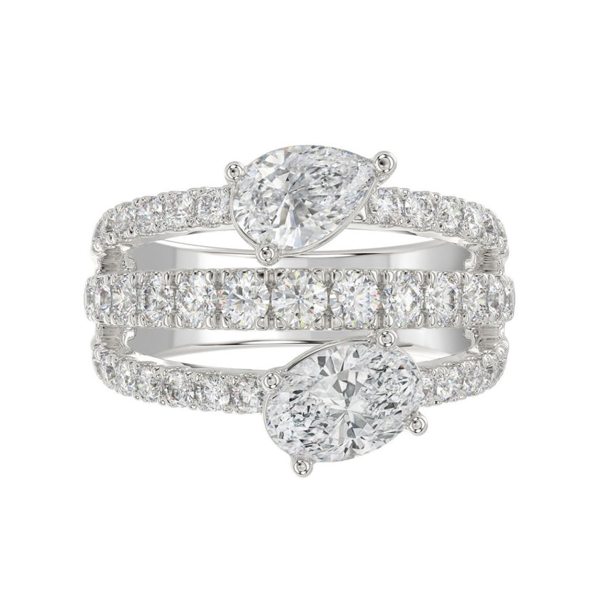 3.00 Carat Round Pear & Oval Diamond Ring