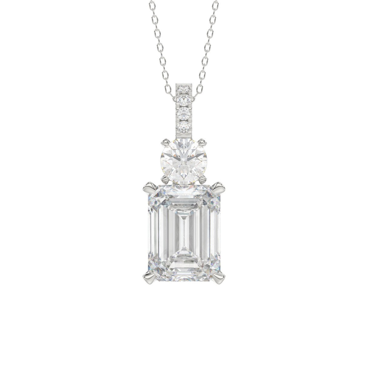 1.75 Emerald Cut Diamond Necklace