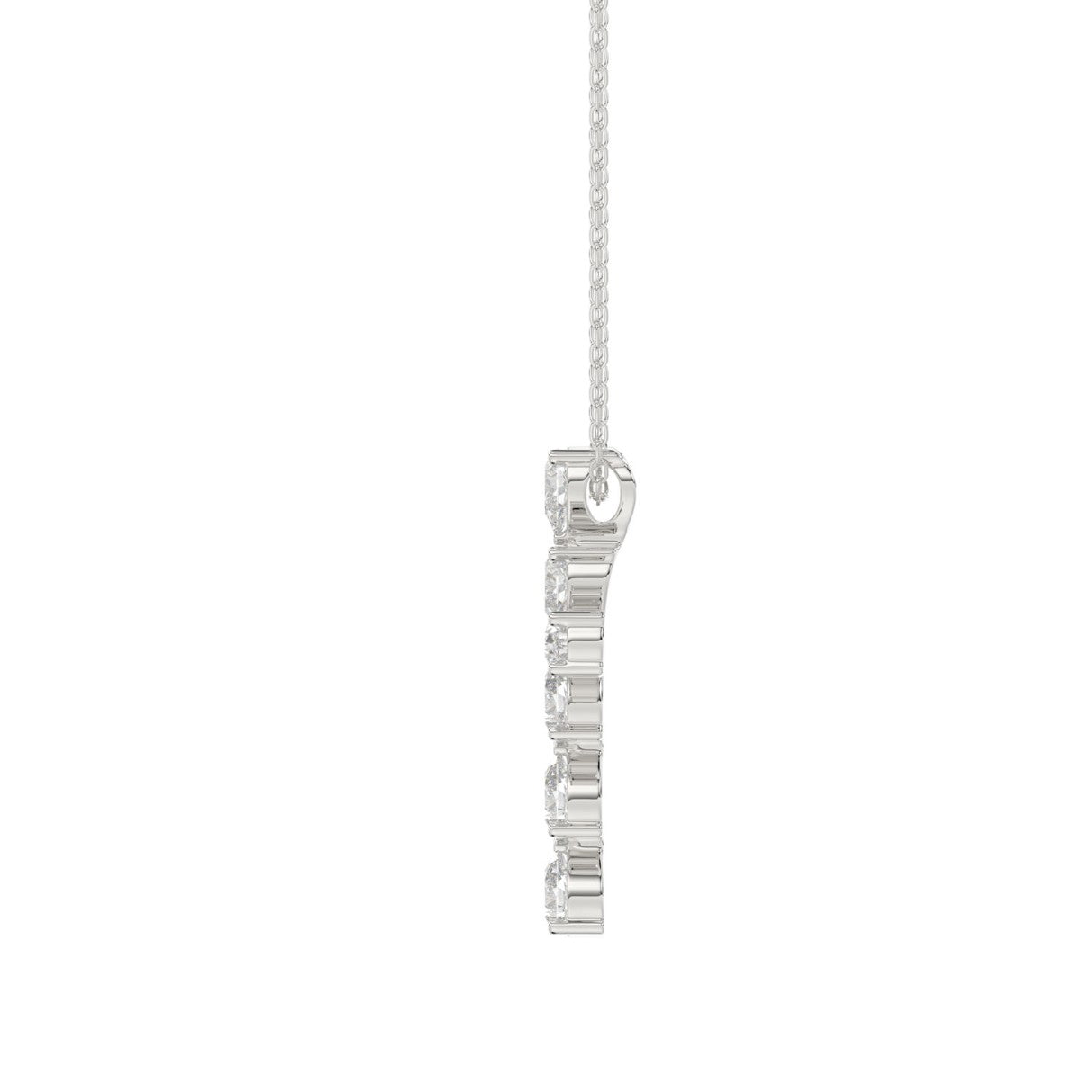 14k White Gold Diamond Cross 1.25ctw Pear Shaped Diamonds