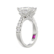 Platinum Elongated Cushion Trapezoid Diamond Ring