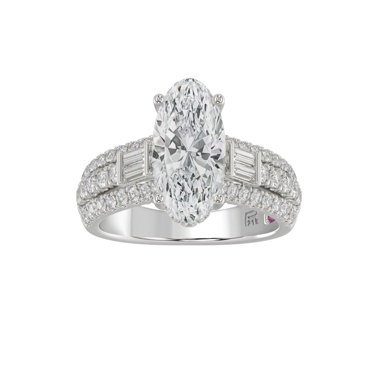 Platinum 4.00 ctw Oval Engagement Ring