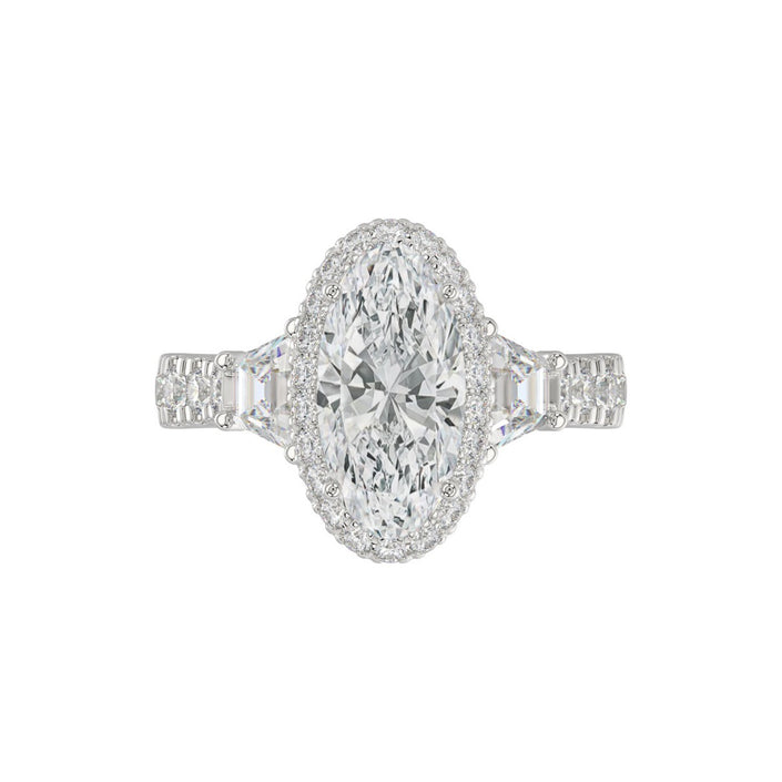 3.25ctw platinum oval engagement ring 