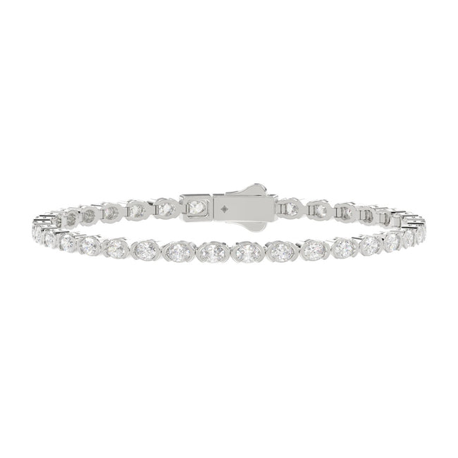 5.00 Carat Oval Diamond Bracelet Half Bezel