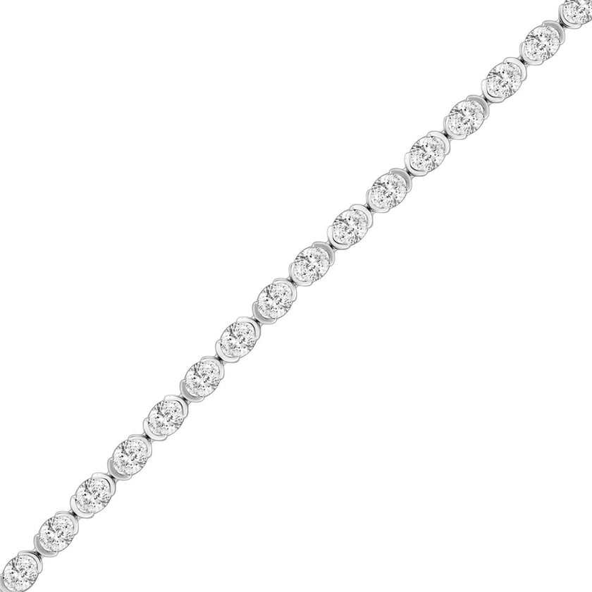 5.00 Carat Oval Diamond Bracelet Half Bezel