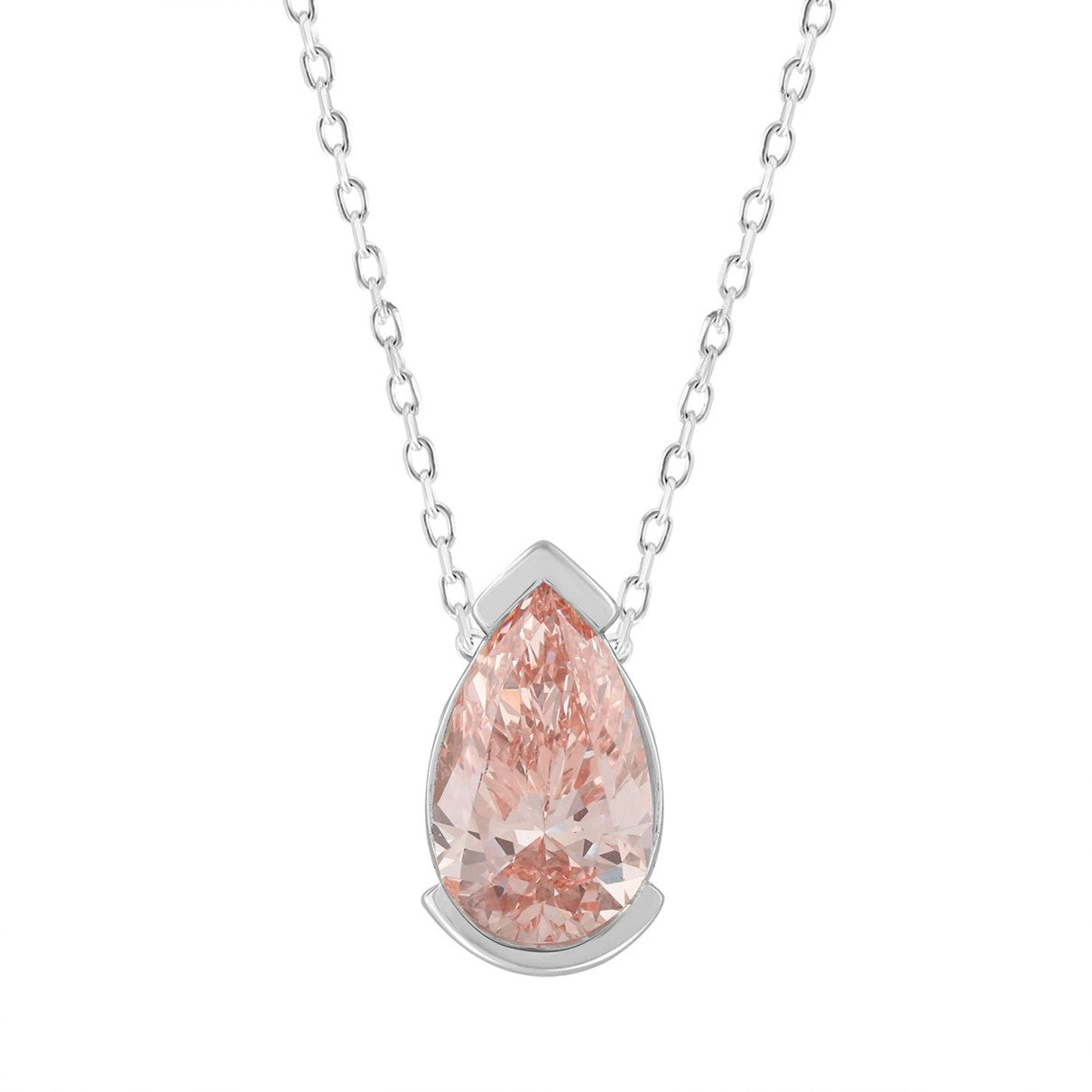 Pear Shape Pink Diamond Necklace