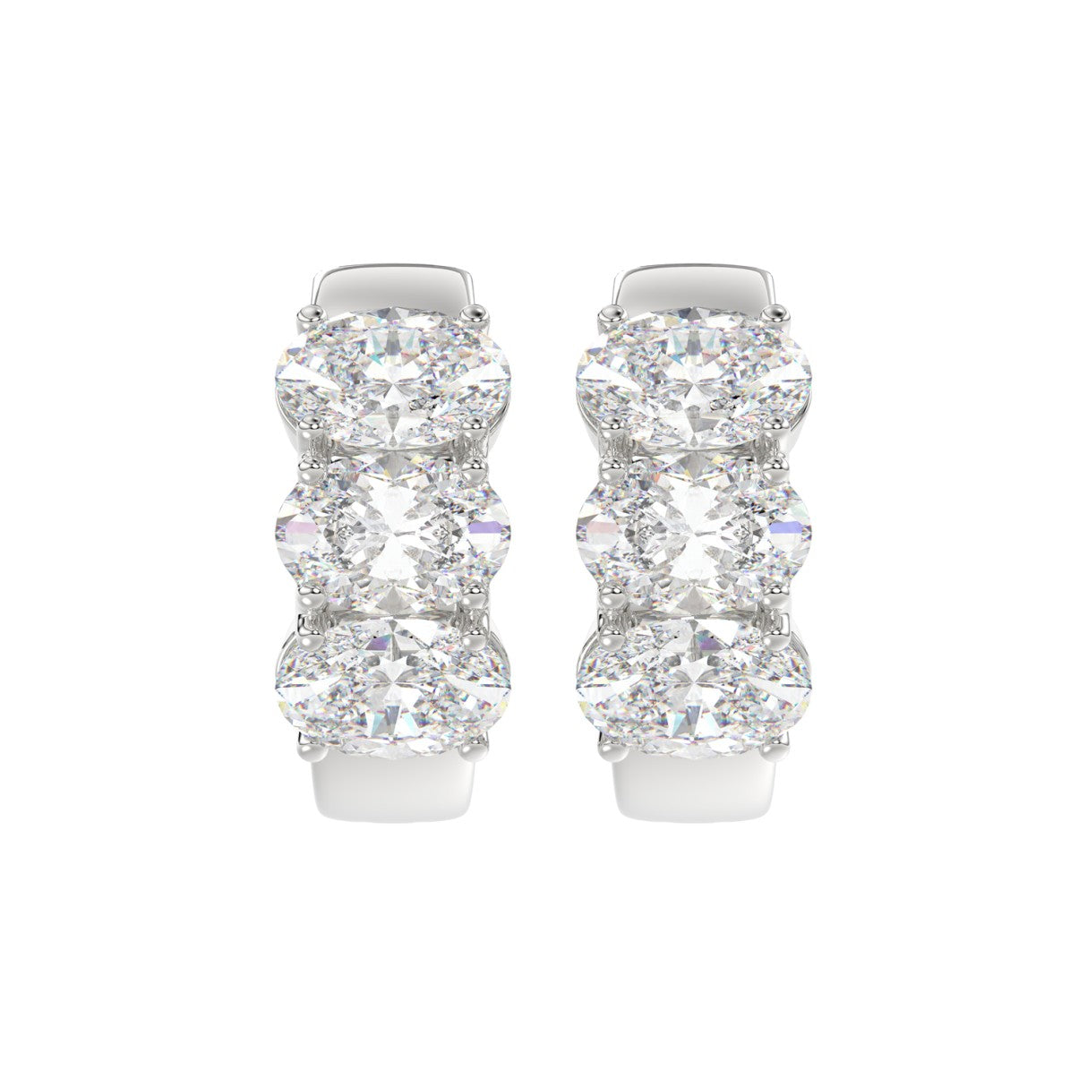 3 Carat Oval Diamond Hoops