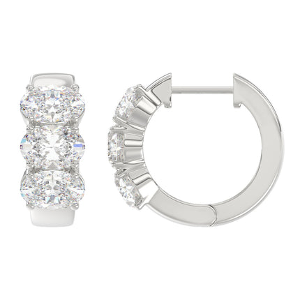 3 Carat Oval Diamond Hoops