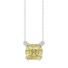Spectacular Cushion Cut Yellow Lab Diamond Solitaire Necklace 1.0ctw in 14K Gold