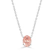 Shimmering Oval Cut Pink Lab Diamond Solitaire Necklace 1.0ctw in 14K Gold