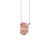 Shimmering Oval Cut Pink Lab Diamond Solitaire Necklace 1.0ctw in 14K Gold