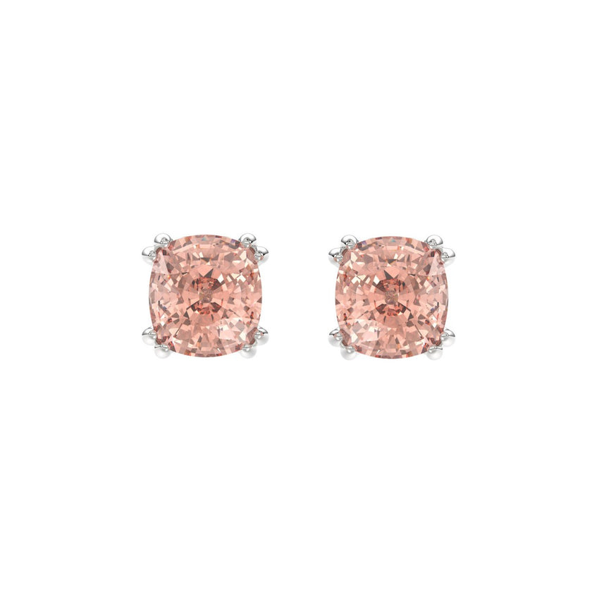 Shimmering Cushion Cut Pink Lab Diamond Stud Earrings 2.0ctw in 14K Gold