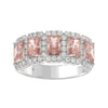 Gorgeous Pink Lab Diamond Band 3.0ct in 14K White Gold