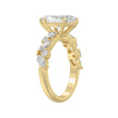 2 3/4 CTW Marquise Cut Lab-Grown Diamond Engagement Ring in 14K Yellow Gold with Marquise & Round Floral Vine Band (2ct Center)