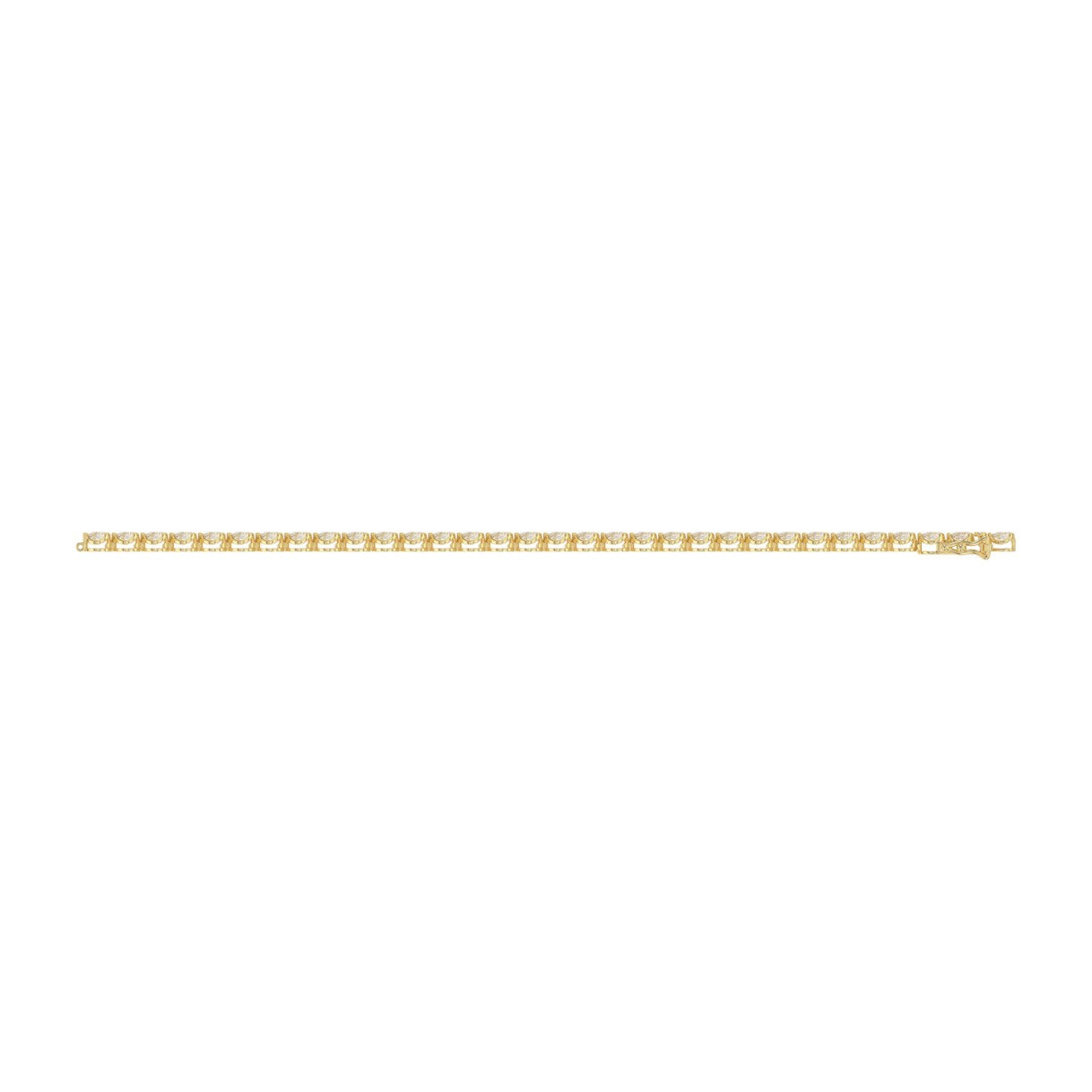 Sensational Pear Shape Lab Diamond Tennis Bracelet 3.50ct in 14K Yellow Gold