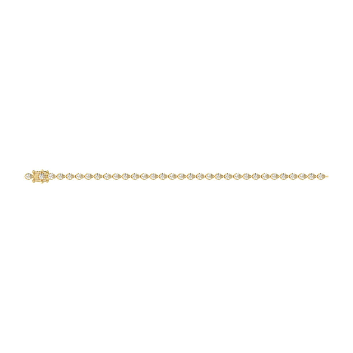 Sensational Pear Shape Lab Diamond Tennis Bracelet 3.50ct in 14K Yellow Gold