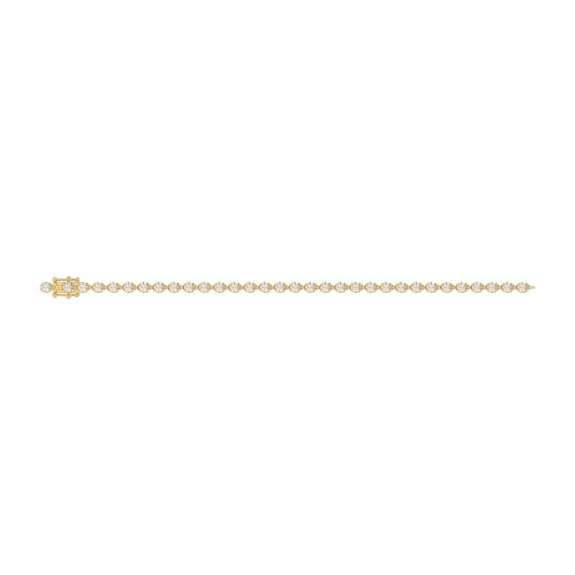 Sensational Pear Shape Lab Diamond Tennis Bracelet 3.50ct in 14K Yellow Gold