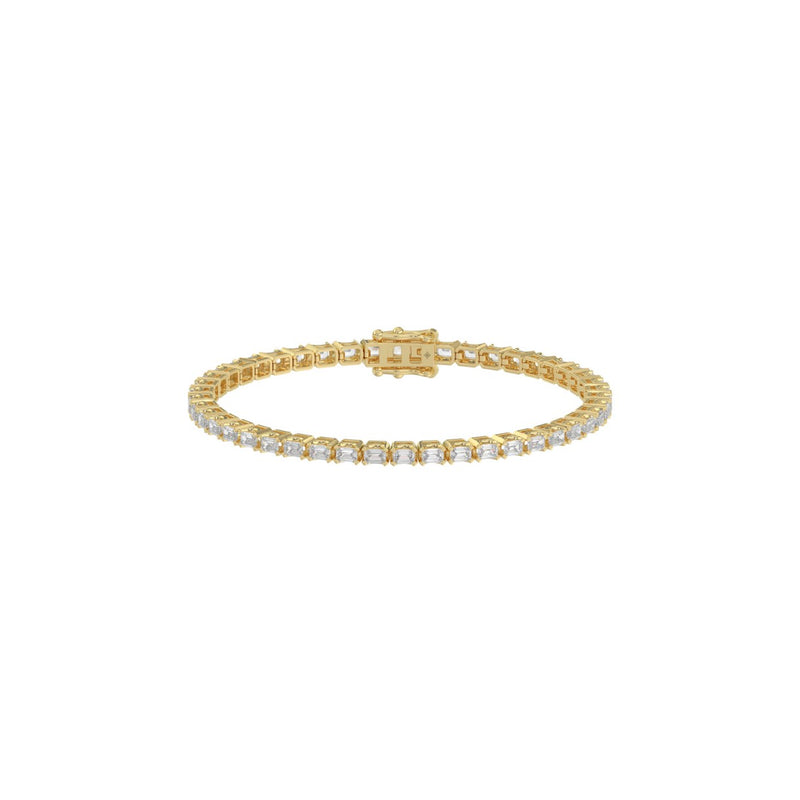 Shimmering Emerald Cut  Lab Diamond Tennis Bracelet 4.50ct in 14K Yellow Gold