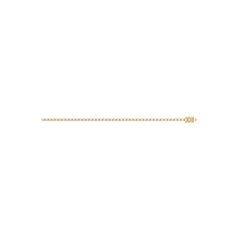 Shimmering Emerald Cut  Lab Diamond Tennis Bracelet 4.50ct in 14K Yellow Gold