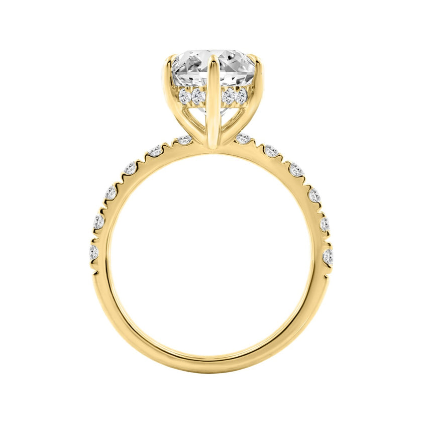 14k 6.00 Carat Marquise Diamond Ring Hidden Halo