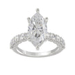 5 1/2 CTW Marquise Cut Lab-Grown Diamond Engagement Ring in 14K White Gold with Multi-Row Pavé Band (4ct Center)