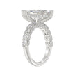 5 1/2 CTW Marquise Cut Lab-Grown Diamond Engagement Ring in 14K White Gold with Multi-Row Pavé Band (4ct Center)