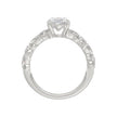 3ct Diamond Engagement Ring 2ct Elongated Oval Center With Marquise & Round Side Stones 14KW Gold