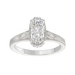 2 1/6 CTW Elongated Cushion Cut Lab-Grown Diamond Engagement Ring in 14K White Gold with Vintage Milgrain & Filigree Band (2ct Center)
