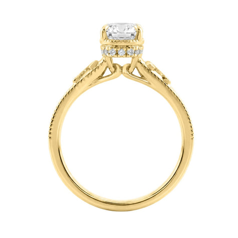 Vintage Inspired Elongated Cushion Cut Engagement Ring 2.15ctw