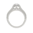 3.00 CTW Elongated Cushion Cut Lab-Grown Diamond Halo Engagement Ring in 14K White Gold with Channel Baguette & Pavé Band (2ct Center)