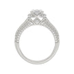 3.00 CTW Elongated Oval Cut Lab-Grown Diamond Halo Engagement Ring in 14K White Gold with Channel Baguette & Pavé Band (2ct Center)