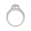 3.00 CTW Elongated Pear Cut Lab-Grown Diamond Halo Engagement Ring in 14K White Gold with Channel Baguette & Pavé Band (2ct Center)