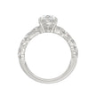 3ctw Pear-Cut Lab Diamond Engagement Ring in 14K White Gold with Marquise & Round Floral Vine Band (2ct Elongated Center)