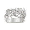 3.00 CTW Pear & Round Cut Lab-Grown Diamond Band in 14KW Gold (Crisscross Multi-Row Statement Ring)