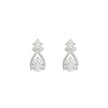 1ct Round Brilliant Lab-Grown Diamond Infinity Drop Earrings in 14K White Gold (Two-Stone Twisted Ribbon Studs)
