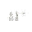 1ct Round Brilliant Lab-Grown Diamond Infinity Drop Earrings in 14K White Gold (Two-Stone Twisted Ribbon Studs)