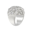 3ct Floral Cluster Lab-Grown Diamond Wide Band in 14K White Gold (Marquise, Pear & Round Cut Statement Ring)
