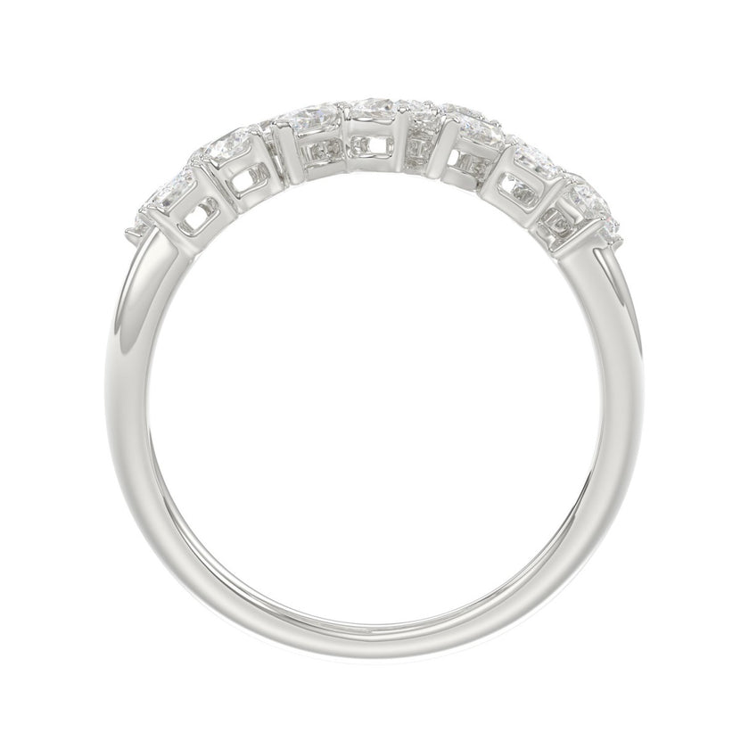 1 1/2 CTW Mixed Shape Multi-Row Lab Diamond Bypass Ring in 14K White Gold (Round, Marquise, Pear, Emerald & Oval)