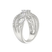 1 3/4 CTW Marquise & Round Cut Lab-Grown Diamond Crossover Band in 14K White Gold