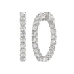 Spectacular Lab Created Diamond Eternity Hoop Earrings 11.0ct in 14KW Gold - Certified