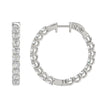 Spectacular Lab Created Diamond Eternity Hoop Earrings 11.0ct in 14KW Gold - Certified