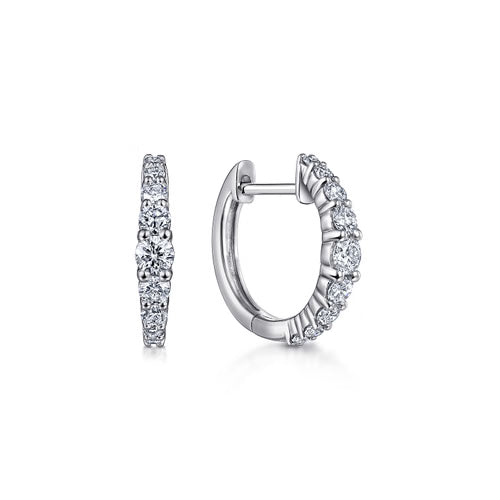 Gabriel & Co. 13mm Diamond Huggie Earrings .50ctw in 14K White Gold