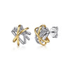 Gabriel & Co. Fashion Stud Earrings in 14K Yellow Gold and 925 Sterling Silver