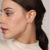 Gabriel & Co. Fashion White Sapphire J Hoop Bujukan Earrings in Sterling Silver and 14K Yellow Gold