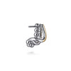 Gabriel & Co. Fashion White Sapphire J Hoop Bujukan Earrings in Sterling Silver and 14K Yellow Gold