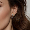 Gabriel & Co. Fashion White Sapphire J Hoop Bujukan Earrings in Sterling Silver and 14K Yellow Gold